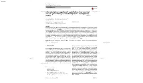 Automatic feature recognition of regular features for symmetrical and non-symmetrical cylinder part using volume decomposition method